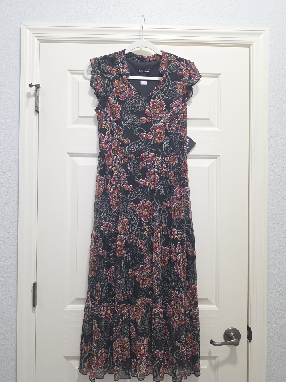 Kate And Lily Brand New Floral Ruffle Sleeve Maxi Dress - Size 6